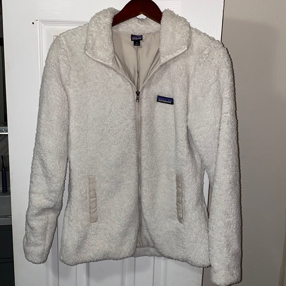 Patagonia white fleece zip up